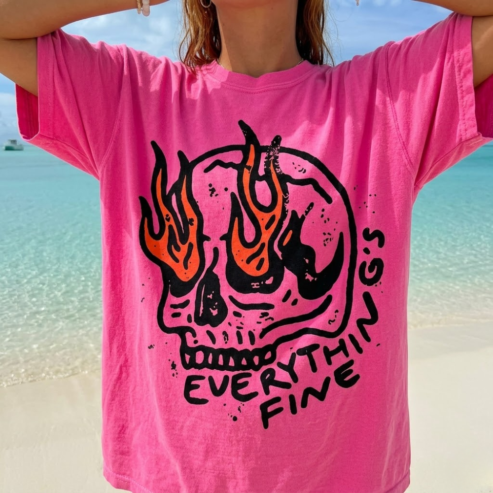 Everything Is Fine Neon Summer T-shirt