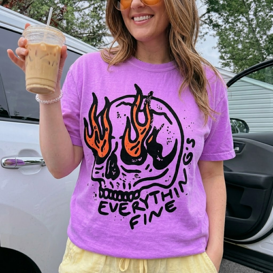 Everything Is Fine Neon Summer T-shirt