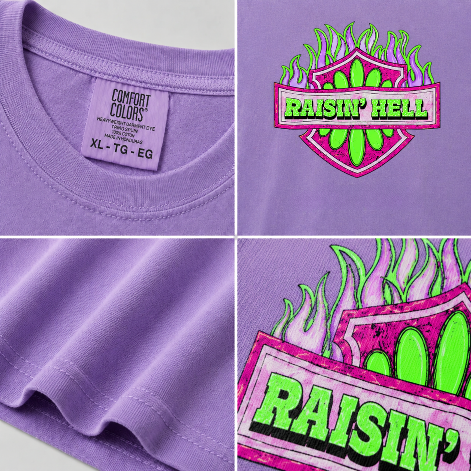 Raisin' Hell Checkered Graphic T-shirt
