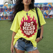 Hot Mess Mama Flaming Heart T-shirt