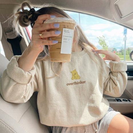 Embroidered Mama Bear Overthinking Sweatshirt