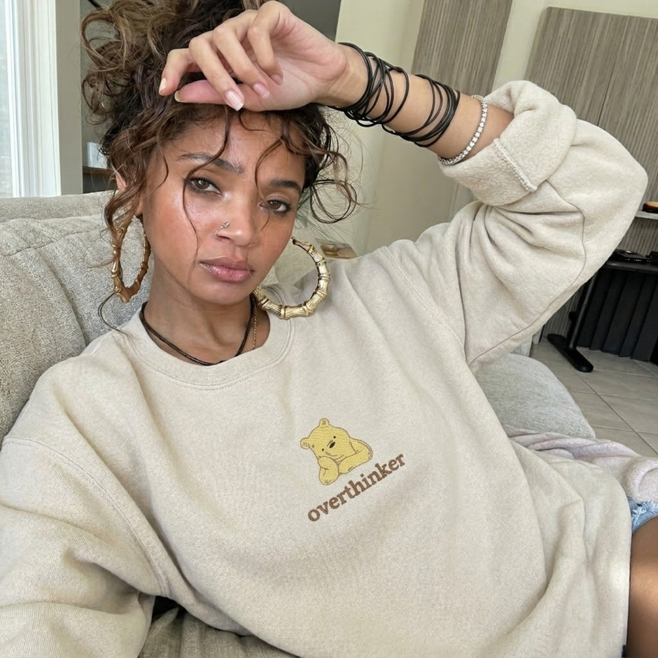 Embroidered Mama Bear Overthinking Sweatshirt