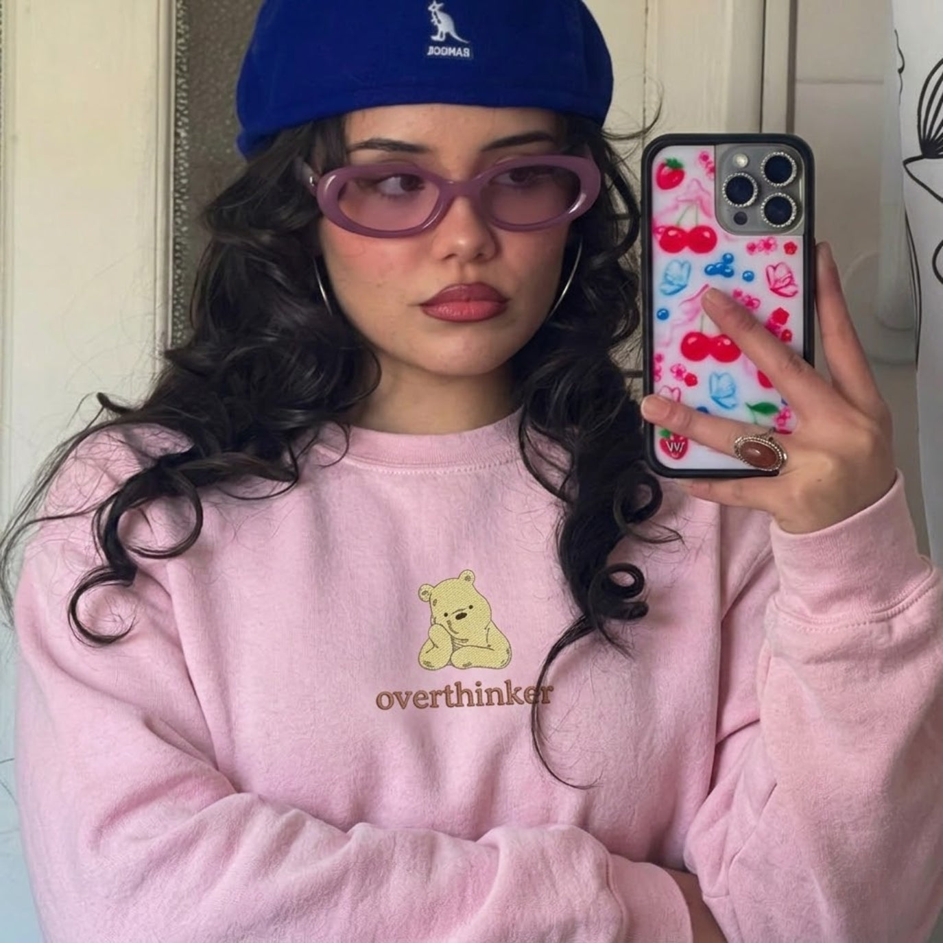 Embroidered Mama Bear Overthinking Sweatshirt