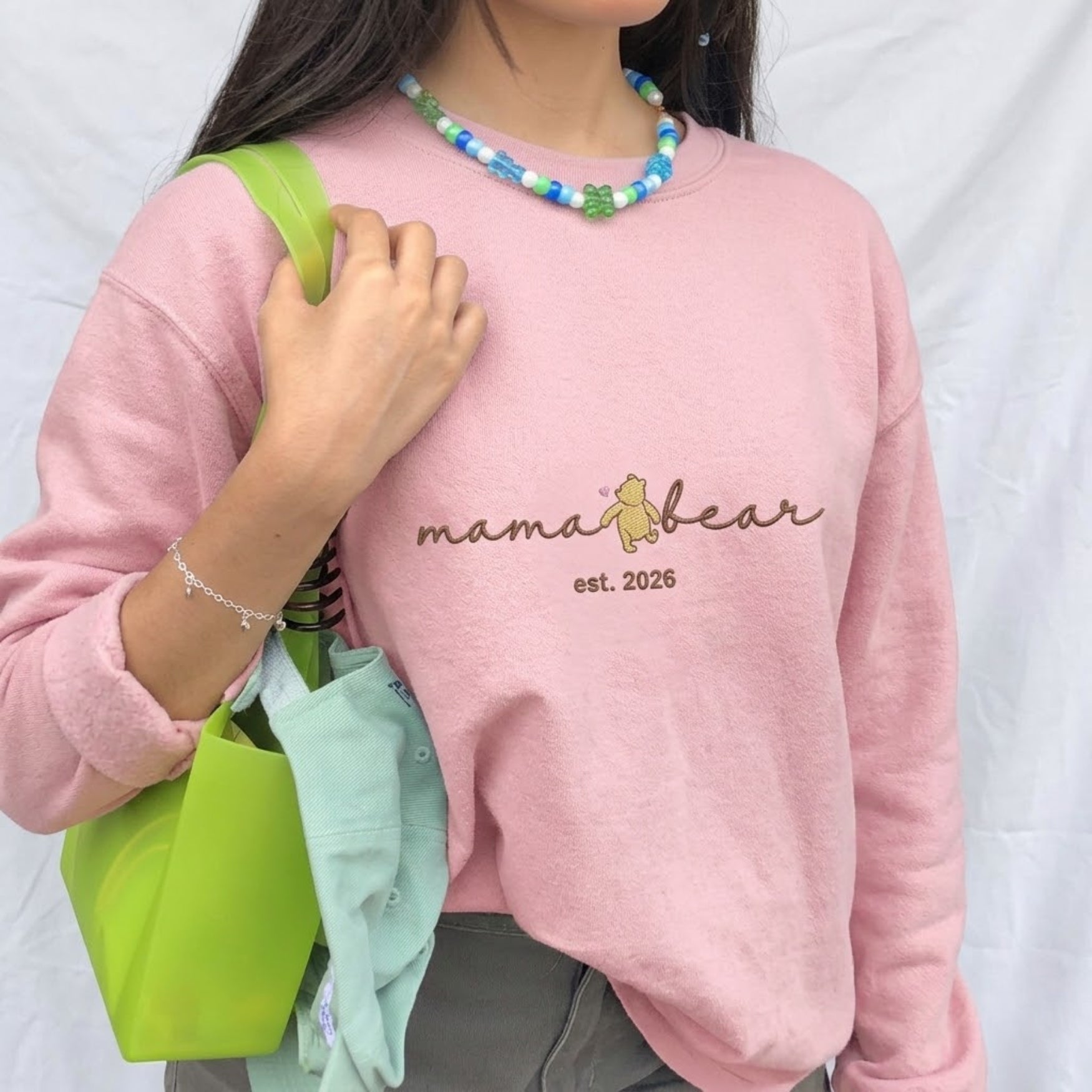 Embroidered Personalized Mama Bear Est Year Sweatshirt