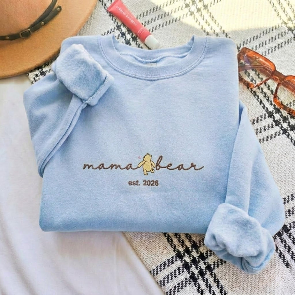 Embroidered Personalized Mama Bear Est Year Sweatshirt