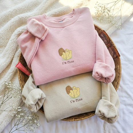 Embroidered I'm Fine Mama Bear Sweatshirt