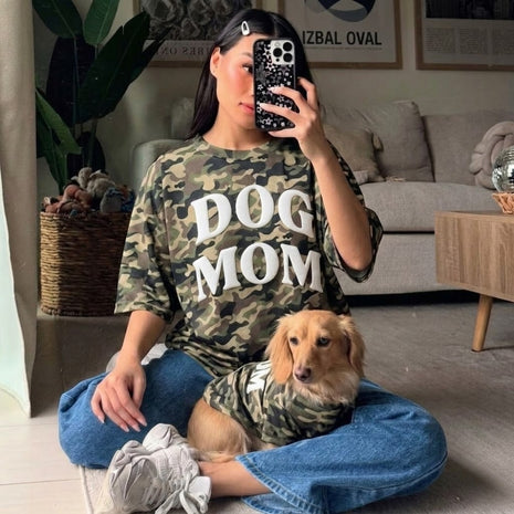 PUFF 'Dog Mom' Camo T-shirt