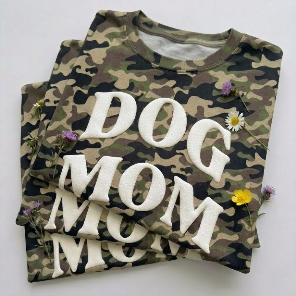 PUFF 'Dog Mom' Camo T-shirt