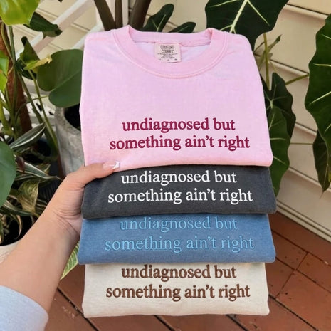 Embroidered Undiagnosed But Something Ain't Right T-shirt