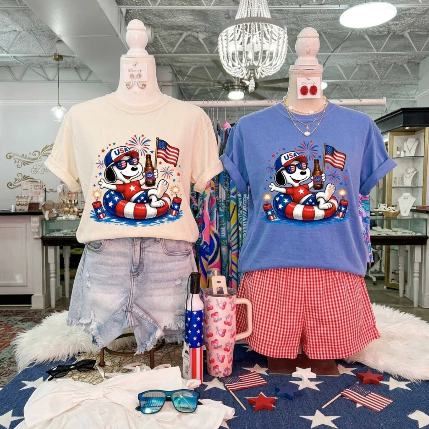 Patriotic Dogs 4th of July T-shirt