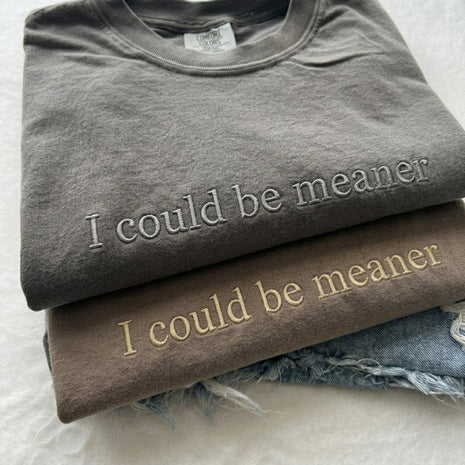 Embroidered I Could Be Meaner T-shirt