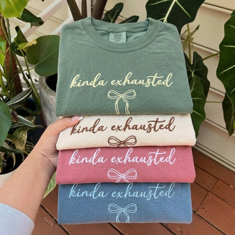 Embroidered Kinda Exhausted T-shirt