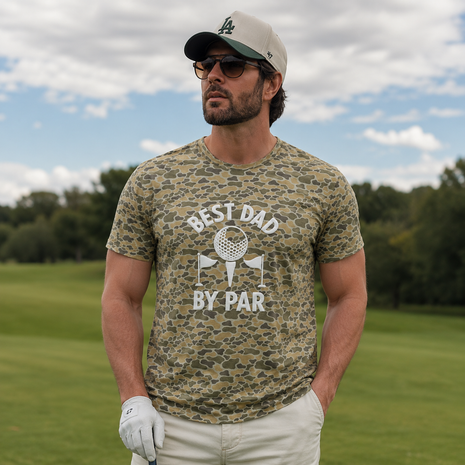 PUFF Camo Best Dad By Far T-shirt