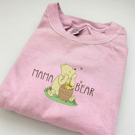 Embroidered Bear Honey Mama T-shirt