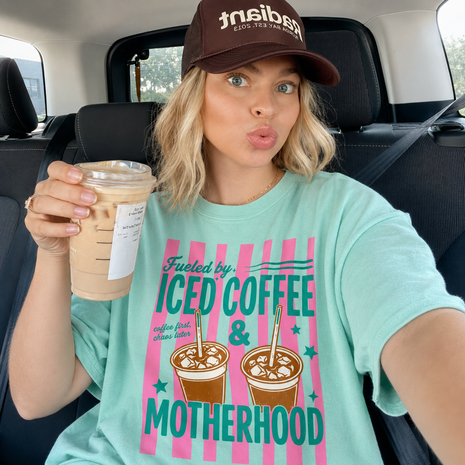 Iced Coffee and Motherhood T-shirt