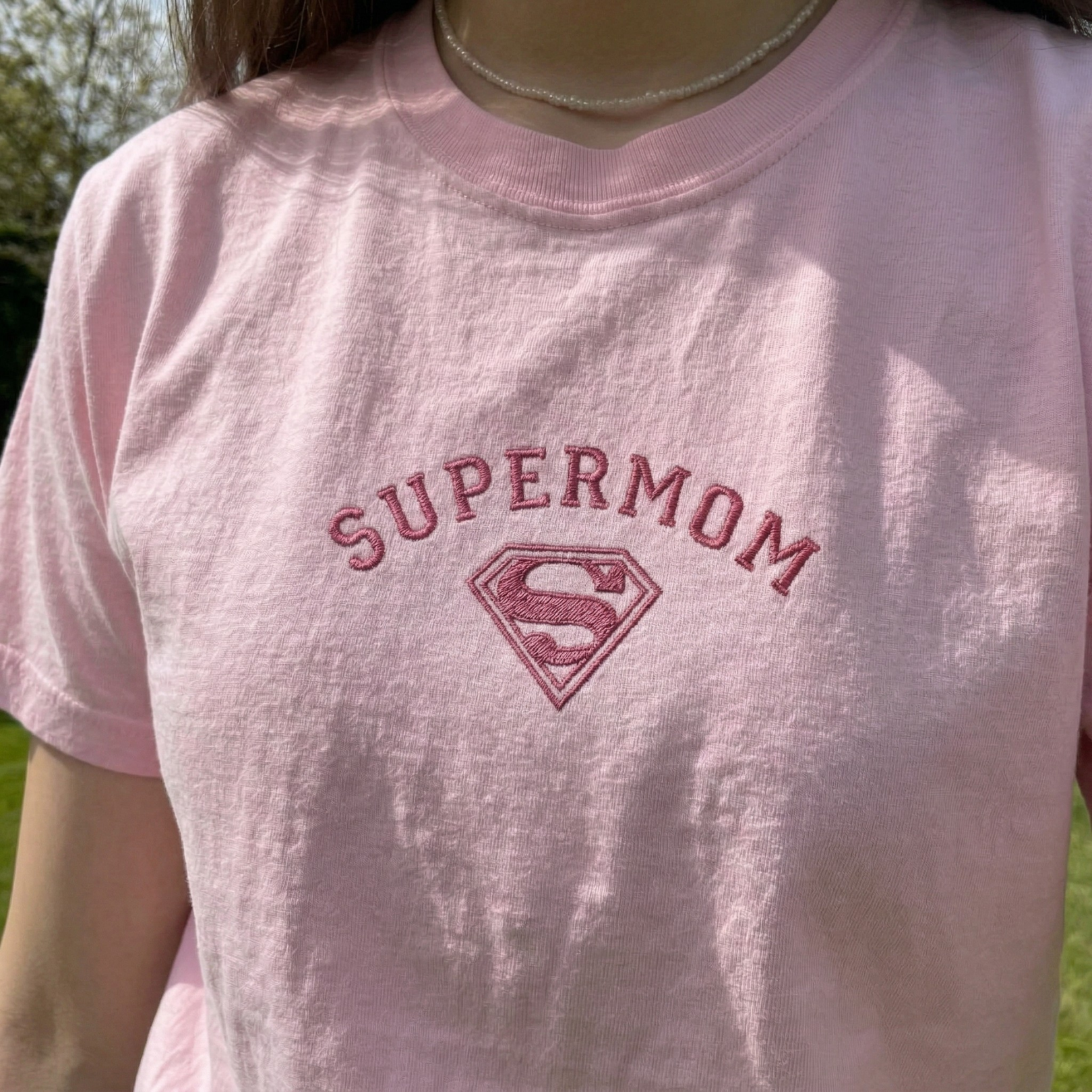 Embroidered Supermom T-shirt