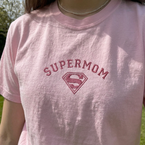 Embroidered Supermom T-shirt