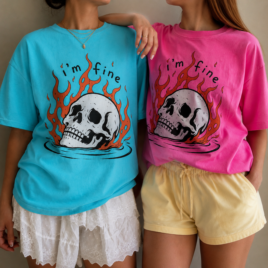 I'm Fine Trust Me Skull T-shirt