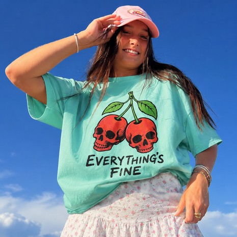 Everything Is Fine Skull Cherries T-shirt