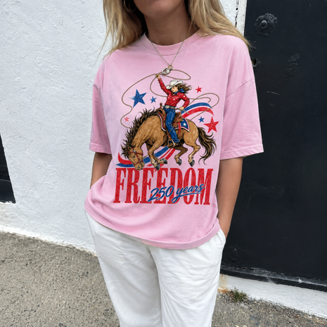 Freedom 250 Years Cowgirl Graphic T-Shirt