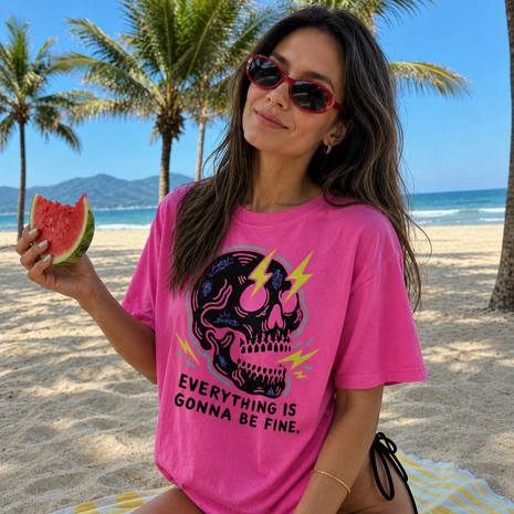 Everything Is Gonna Be Fine Skull T-shirt
