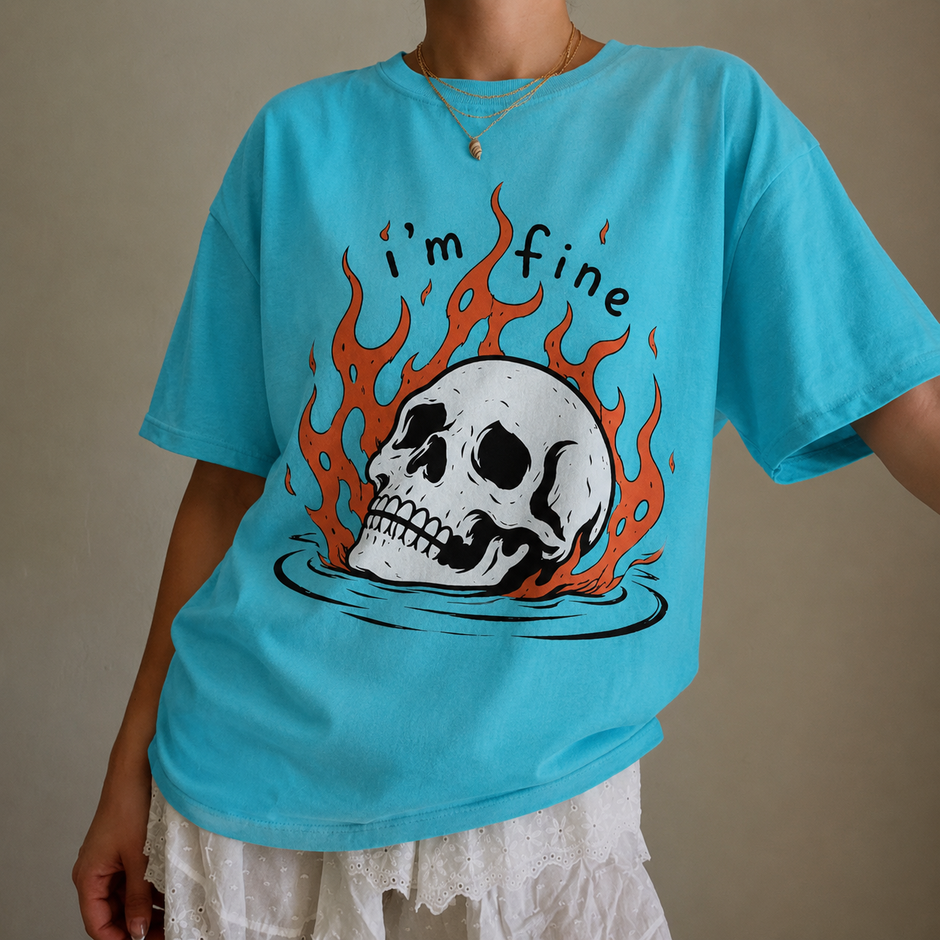 I'm Fine Trust Me Skull T-shirt