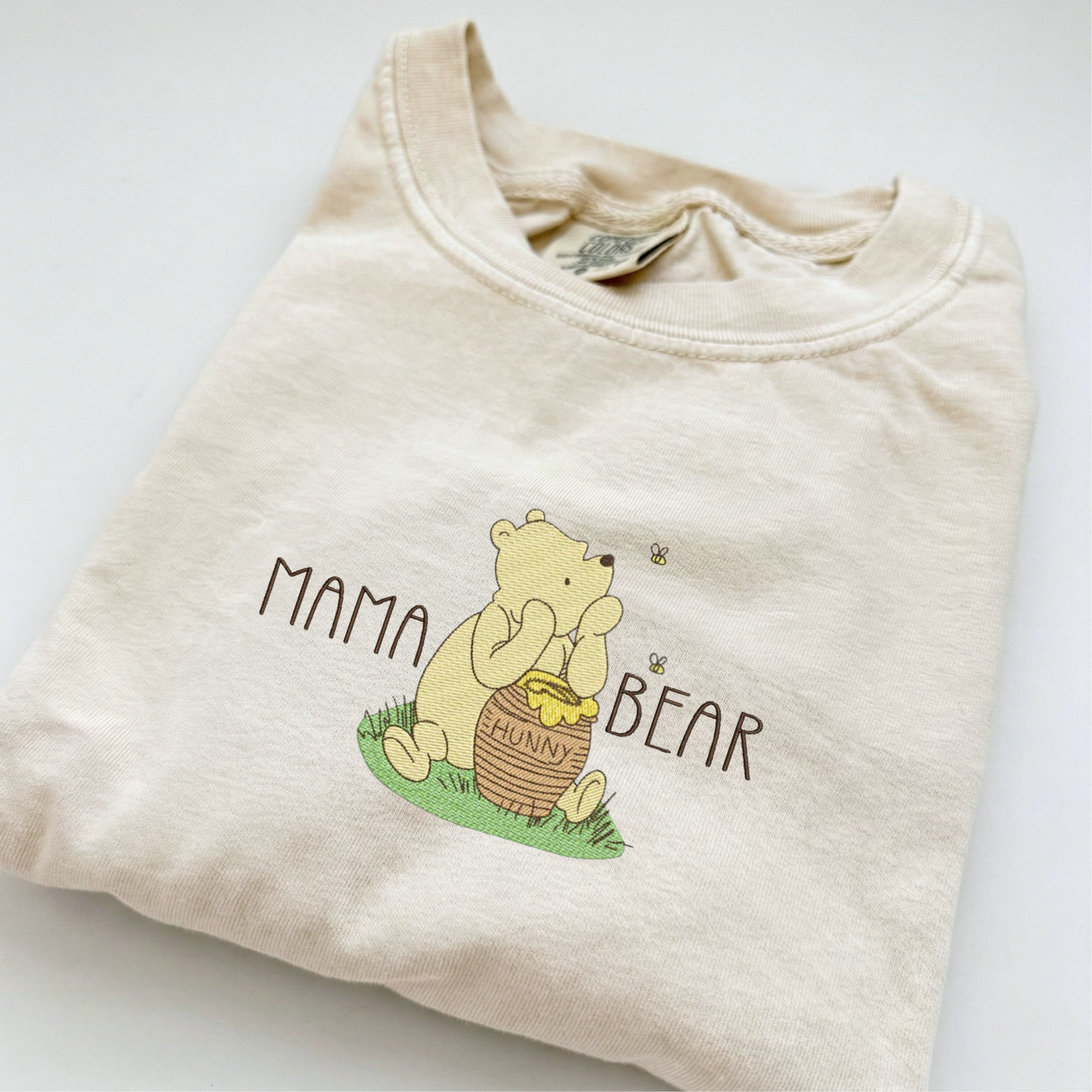 Embroidered Bear Honey Mama T-shirt