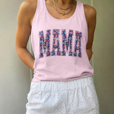 Boho Mama Flower Tank Top