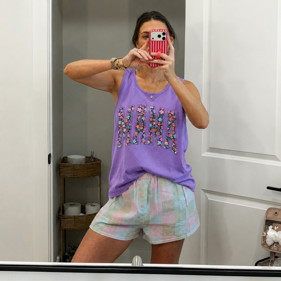 Boho Mama Flower Tank Top