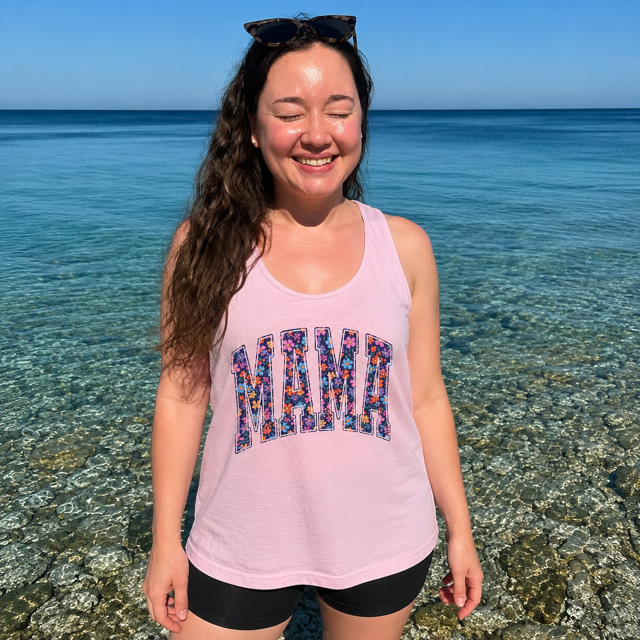 Boho Mama Flower Tank Top