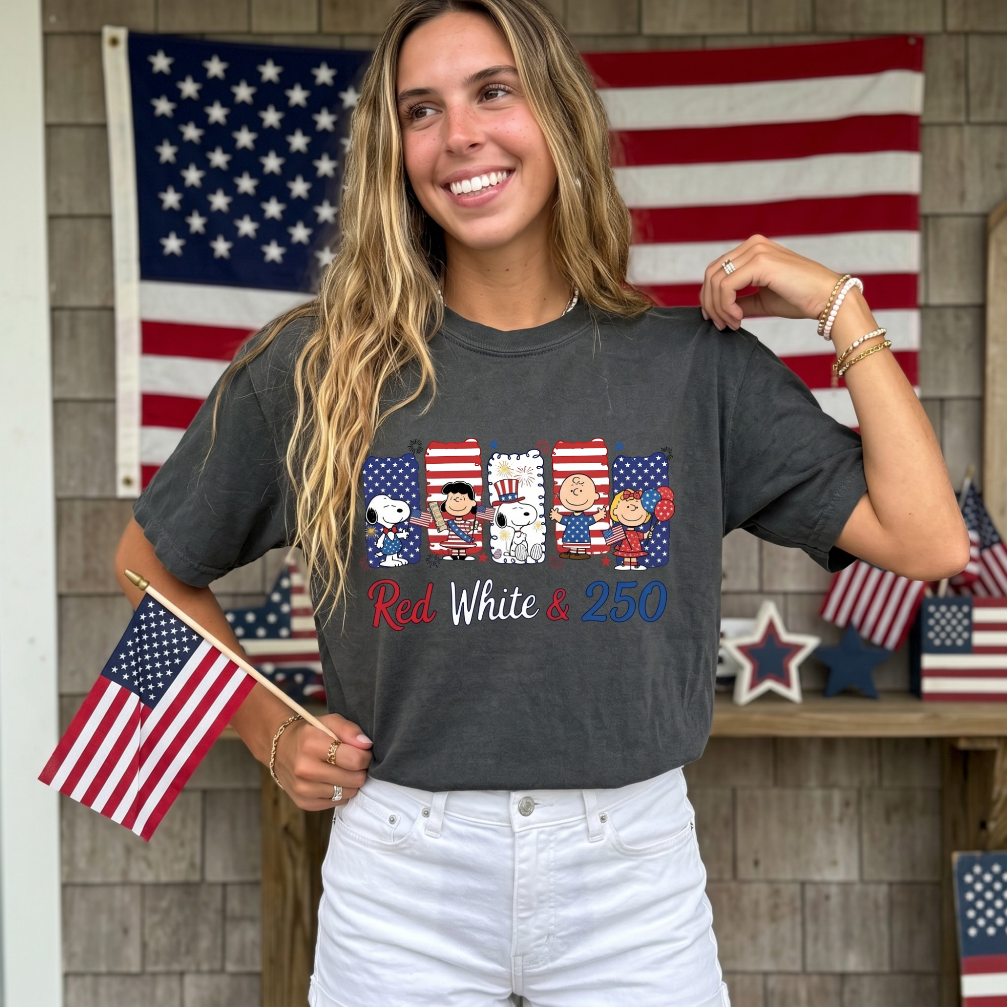 Red White and 250 Anniversary T-shirt