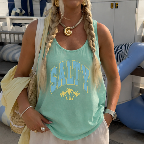 Neon Salty Beach Summer Tank Top