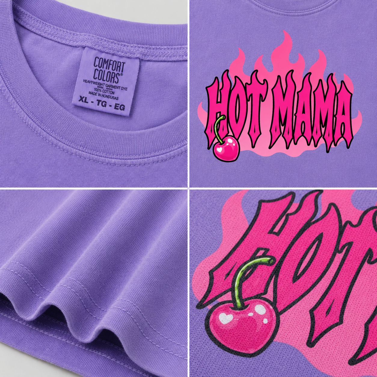 Hot Mama Cherry Flames Graphic T-shirt