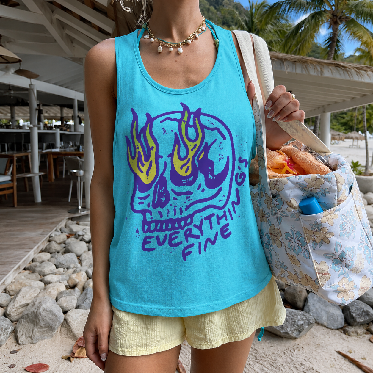 Everything Is Fine Graphic Tank Top
