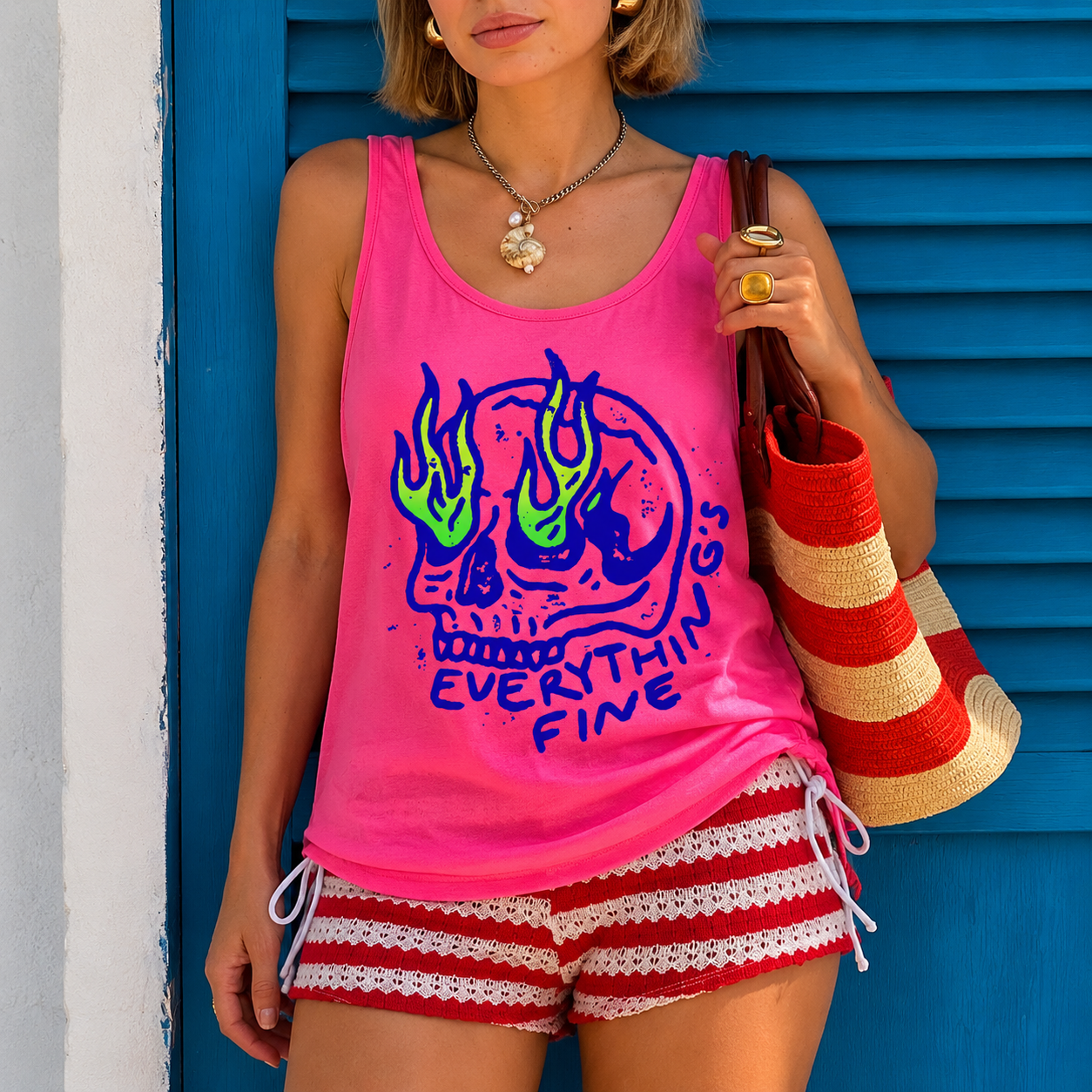 Everything Is Fine Graphic Tank Top