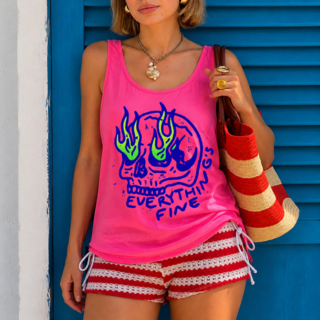Everything Is Fine Graphic Tank Top